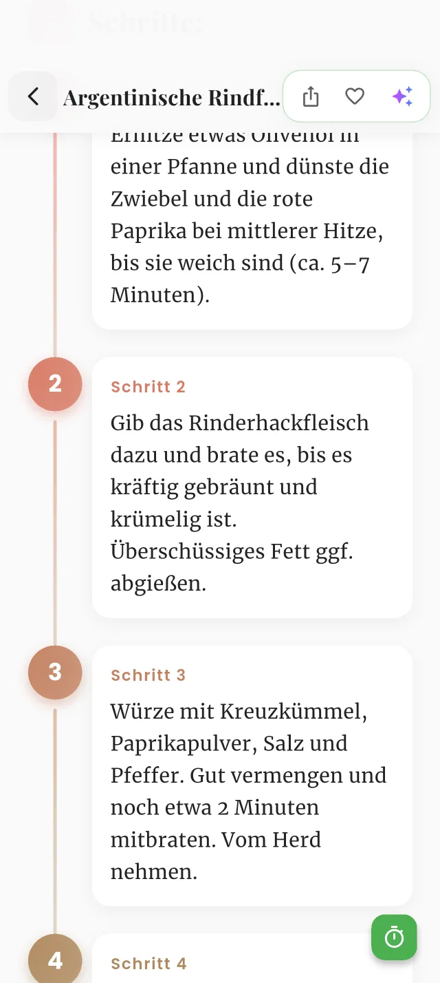 Rezeptansicht in der App Recipes Airfryer