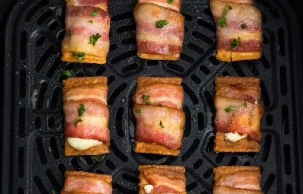 Bacon Wrapped Crackers in Air Fryer