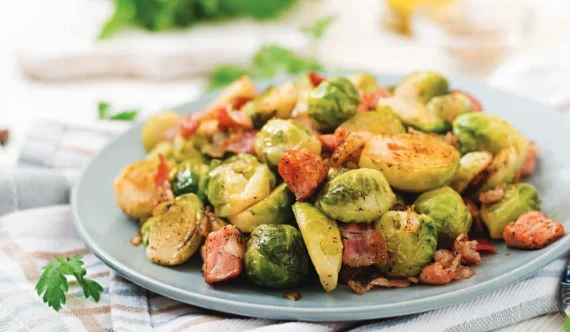 Brussels sprouts with bacon  in Air Fryer
