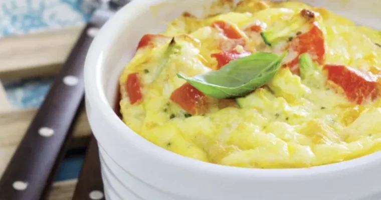 Cheese and vegetable omelette  in Air Fryer