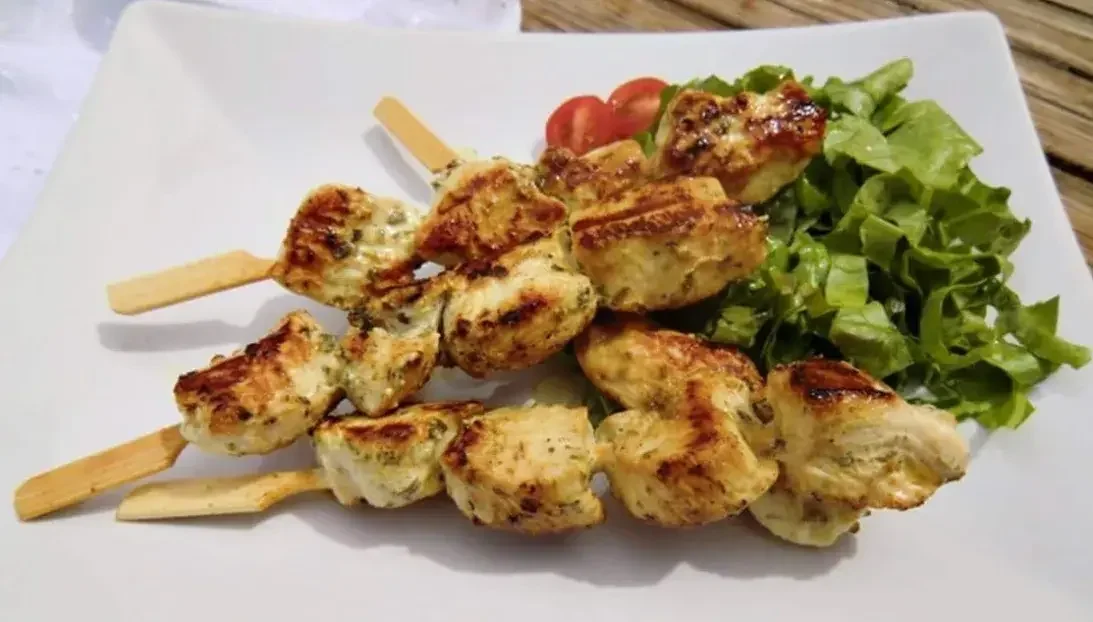Air Fryer Chicken Skewers (Yogurt-Marinated)
