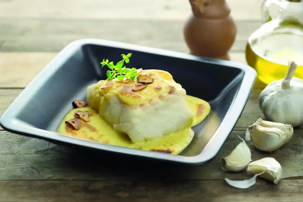 Cod with garlic mousseline