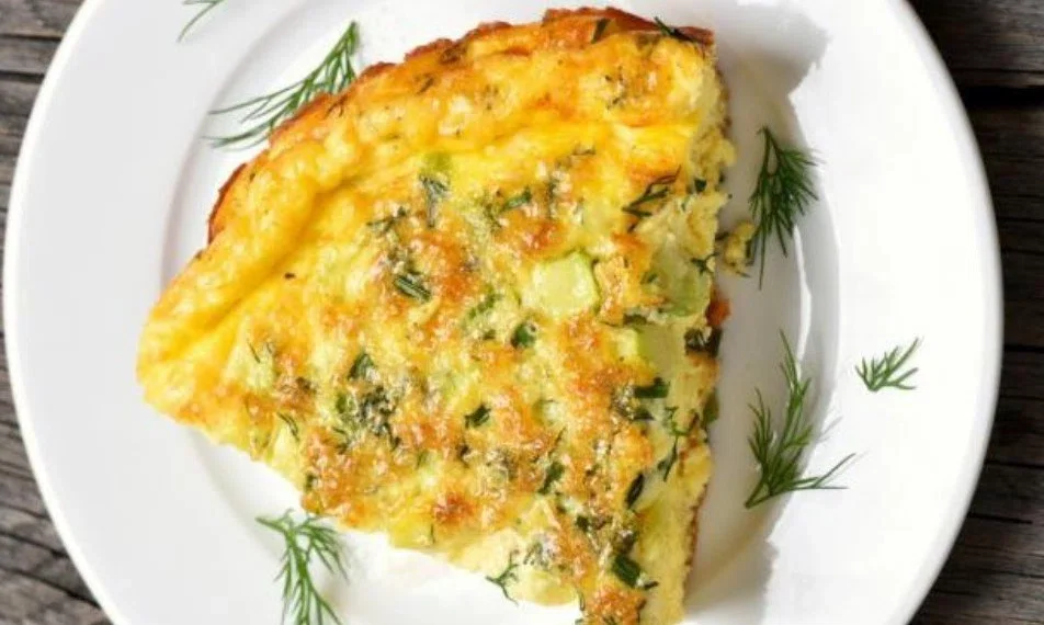 Courgette and feta omelette