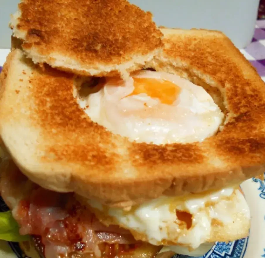 Air Fryer Bacon Egg and Cheese Sandwich