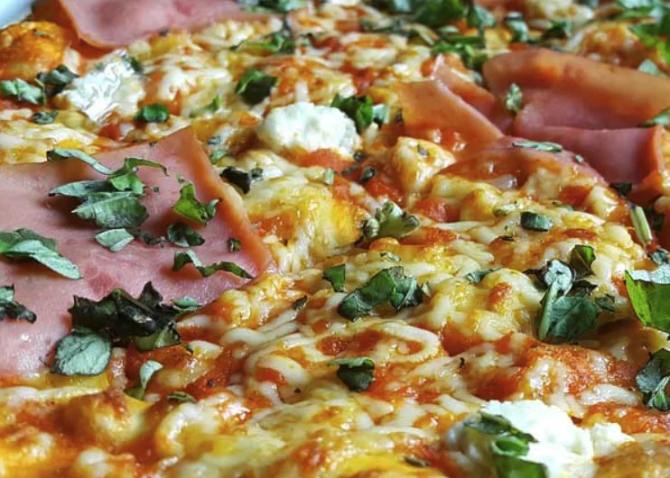 Air Fryer Ham and Cheese Pizza