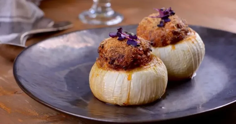 Meat stuffed onions  in Air Fryer