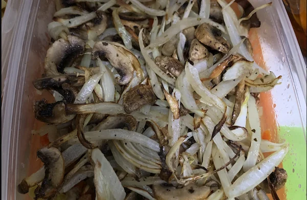 Mushrooms with onions in Air Fryer