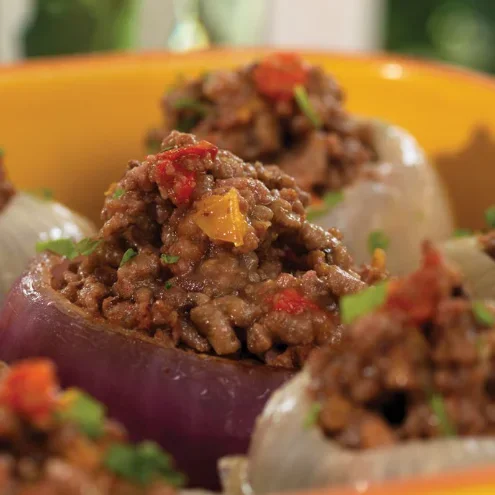 Onion stuffed with meat  in Air Fryer