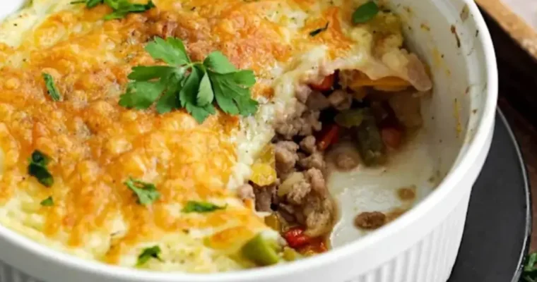 Pepper and meat pie in Air Fryer