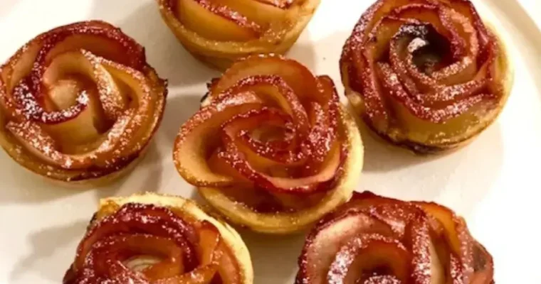 Puff pastry and apple roses in Air Fryer