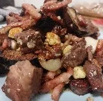 Sautéed meat with aubergine in Air Fryer