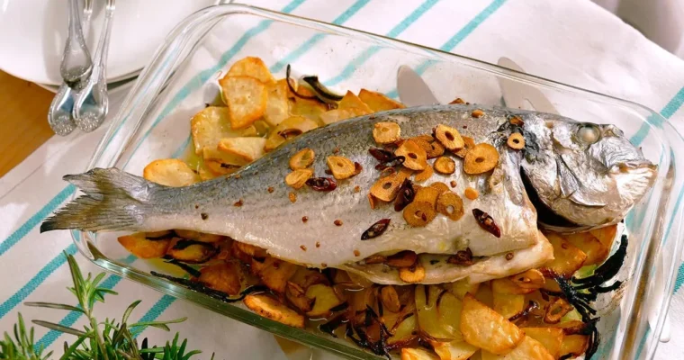 Sea bream with potatoes  in Air Fryer