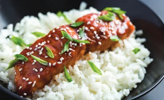 Teriyaki glazed salmon in Air Fryer