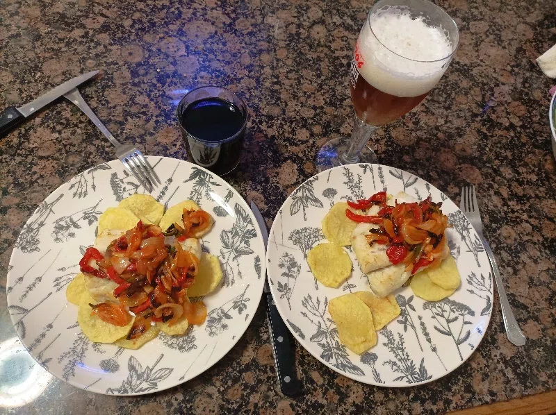 Cod with vegetables for air fryer