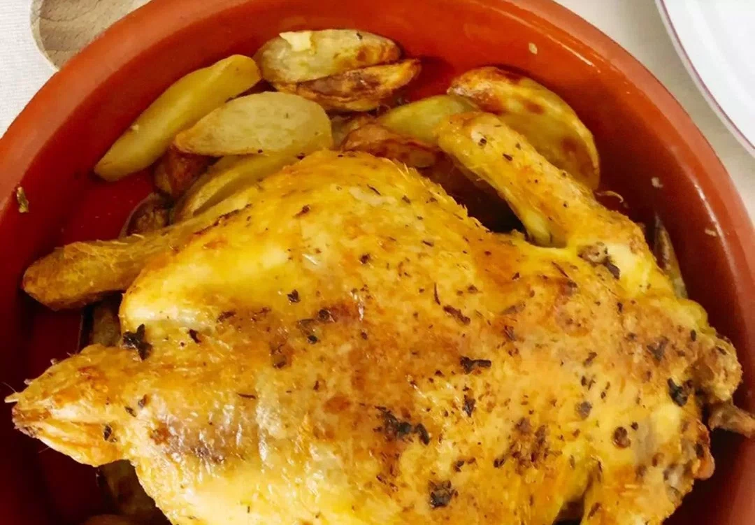 Air Fryer Garlic Butter Chicken and Potatoes