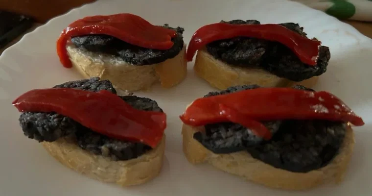 Rice blood sausage and red pepper tapa for air fryer