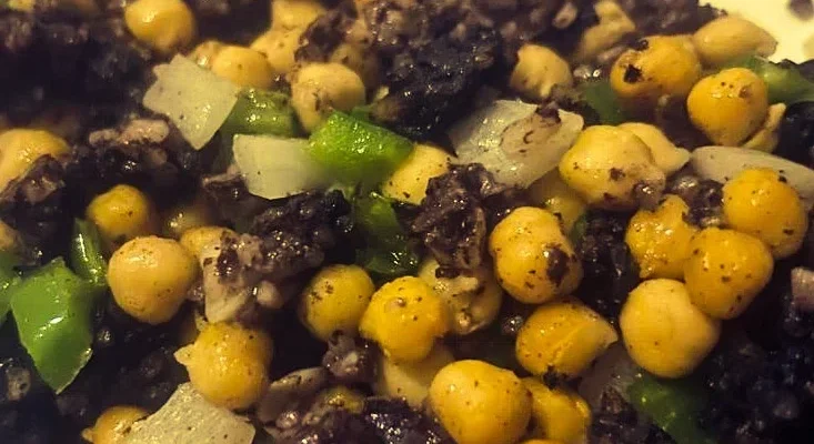 Sautéed chickpeas with rice pudding for air fryer