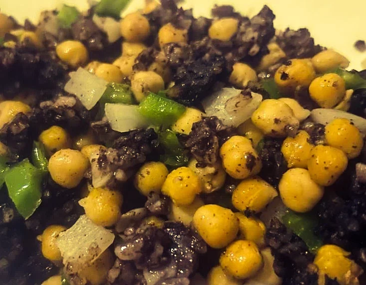 Sautéed chickpeas with rice pudding for air fryer