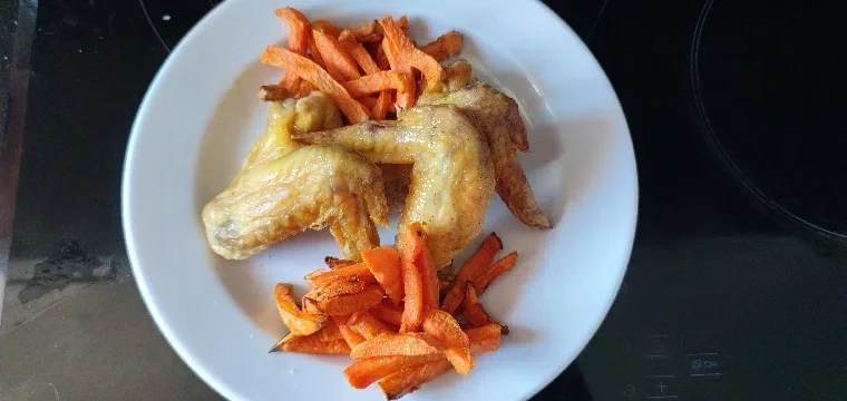 Wings with paprika and sweet potato for air fryer