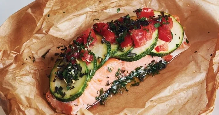 Salmon en papillote for air fryer