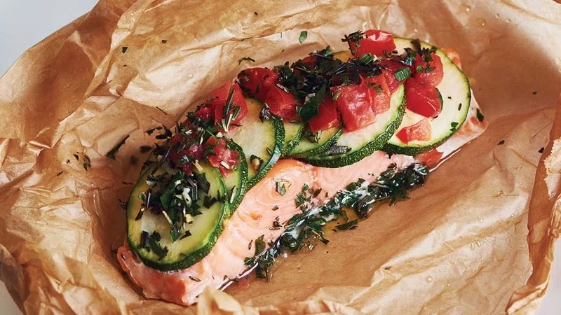 Salmon en papillote for air fryer