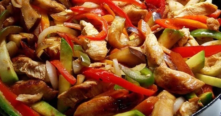 Sautéed vegetables and chicken for air fryer